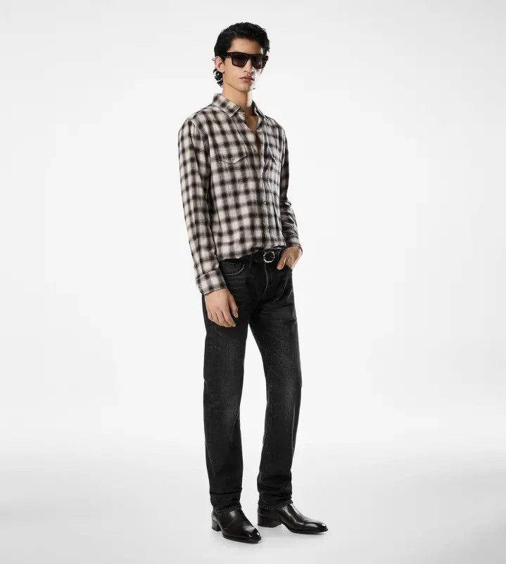 CHECK WESTERN SHIRT BROWN & CHALK online